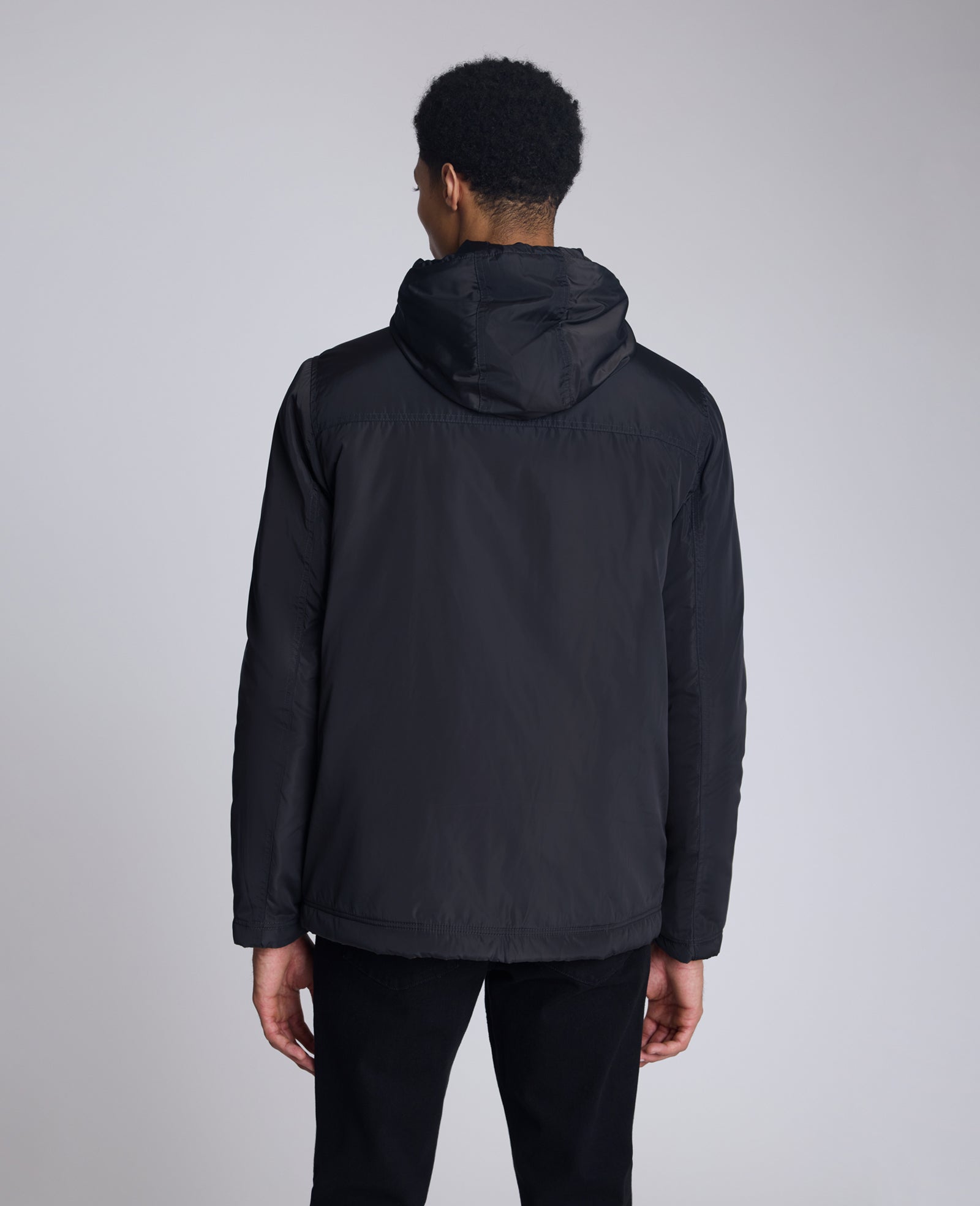Kenneth Cole Reaction Clothing Utlilty Rain Hooded Jacket giacca nera S impermeabile
