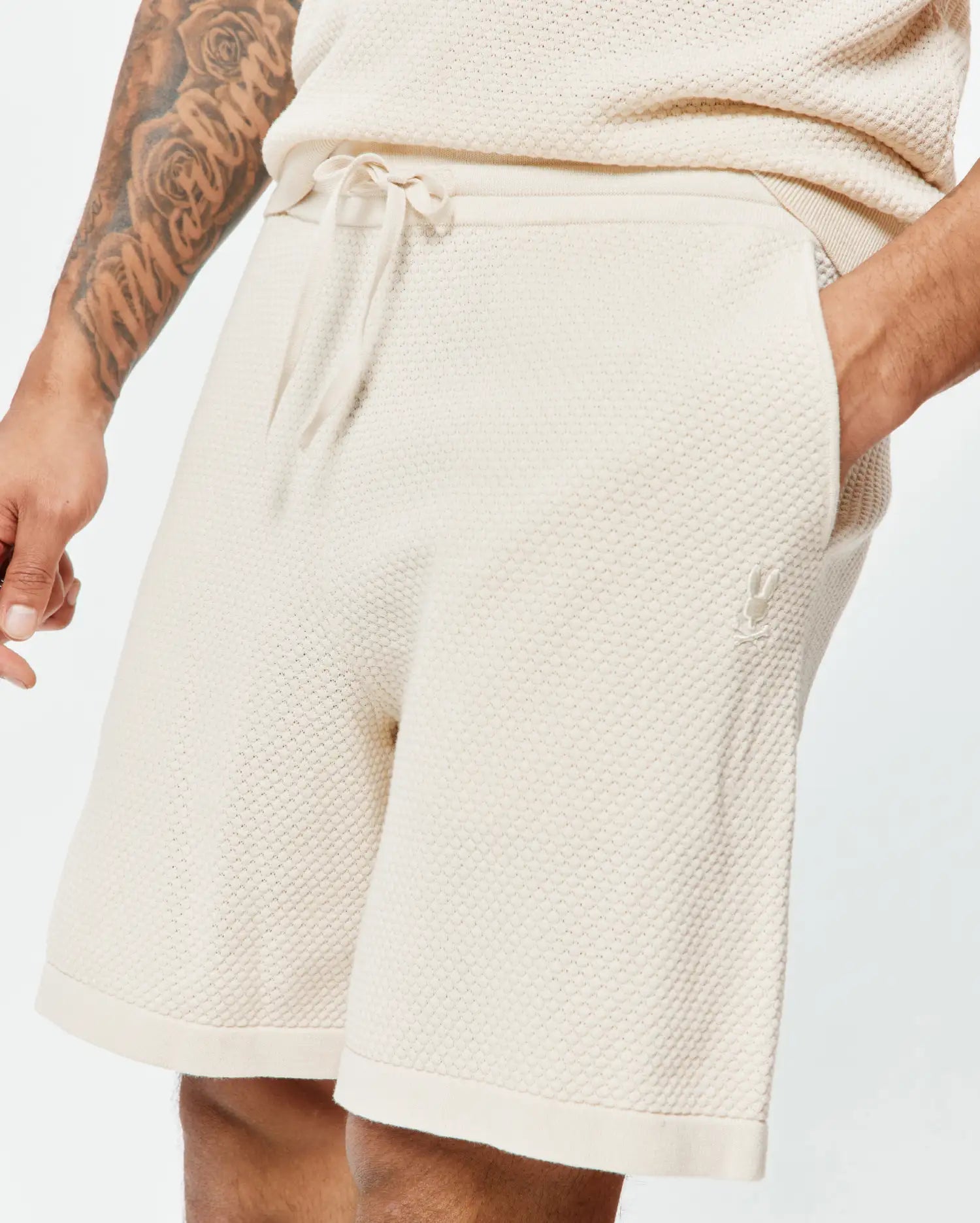 Psycho Bunny Men's Shorts Devon Knit Short 7" pantaloncini bianchi XXS-XXXL cotone