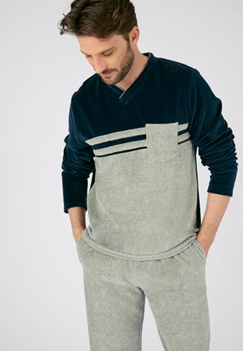 Damart Homewear Pigiama a Manica Lunga Velluto uomo 3XL morbido