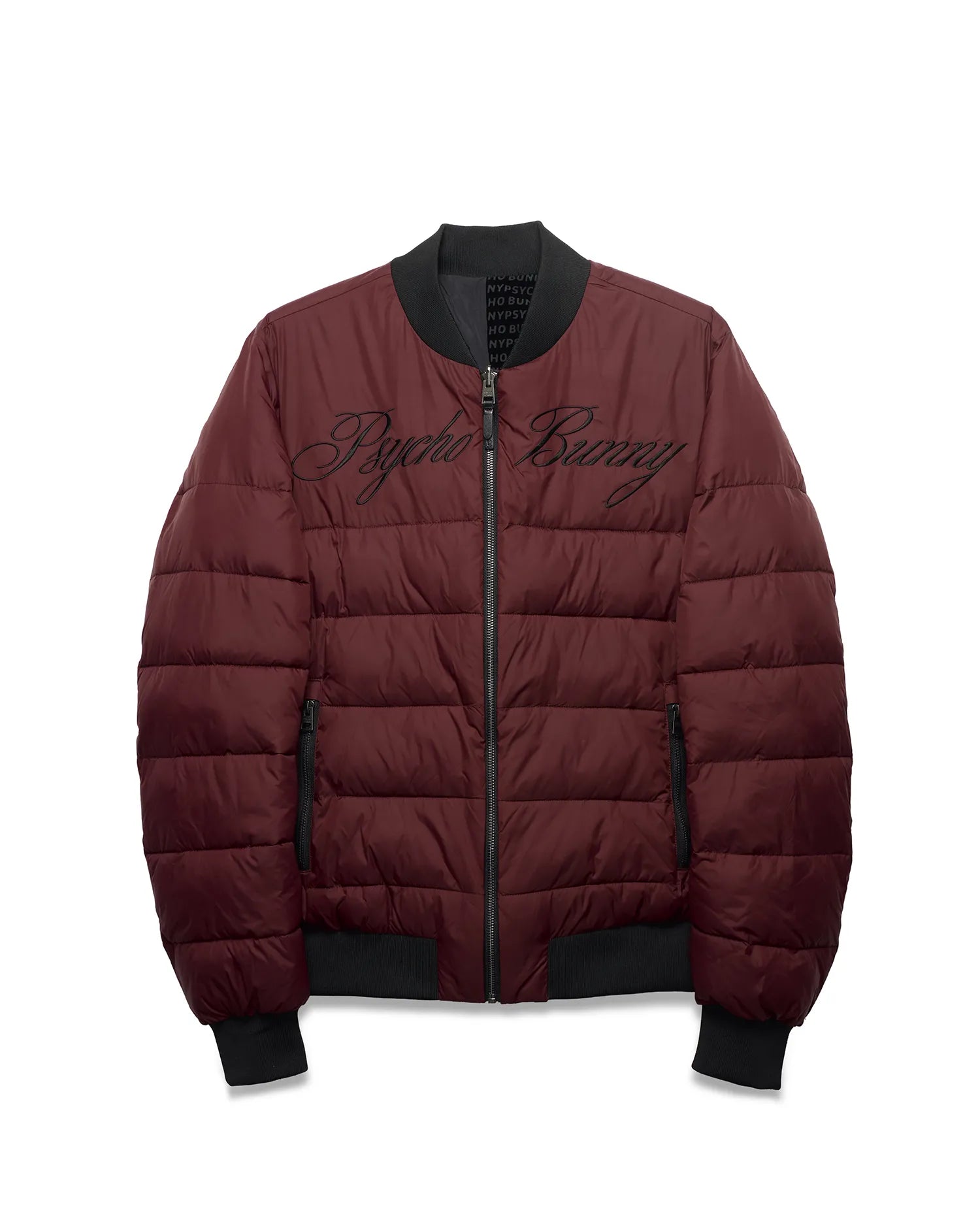 Psycho Bunny Jackets Men's Angus Reversible Bomber bomber nero reversibile