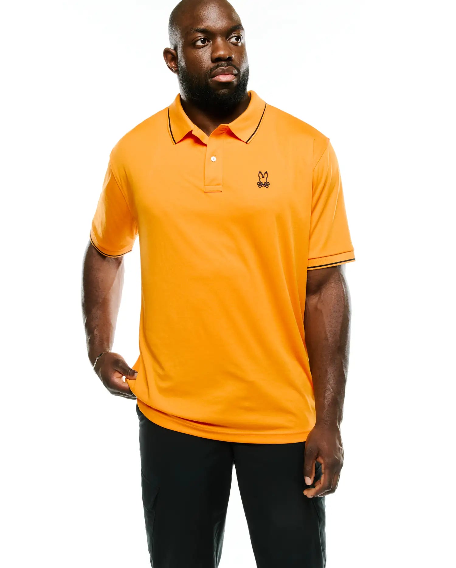 Psycho Bunny Big and Tall Big and Tall Joji Polo polo arancione slim fit