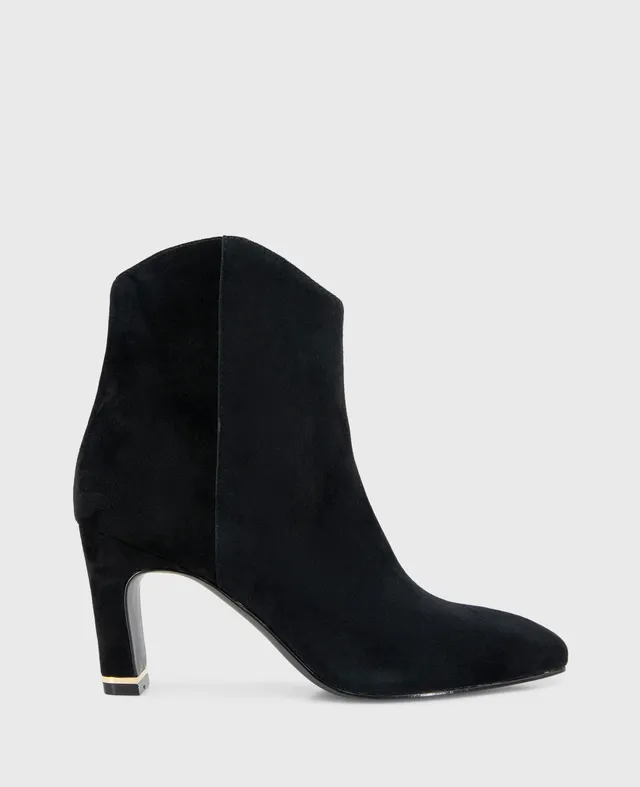 Kenneth Cole Reaction Shoes Grizelda Suede Heel Boot stivaletto nero tacco 7,1 cm