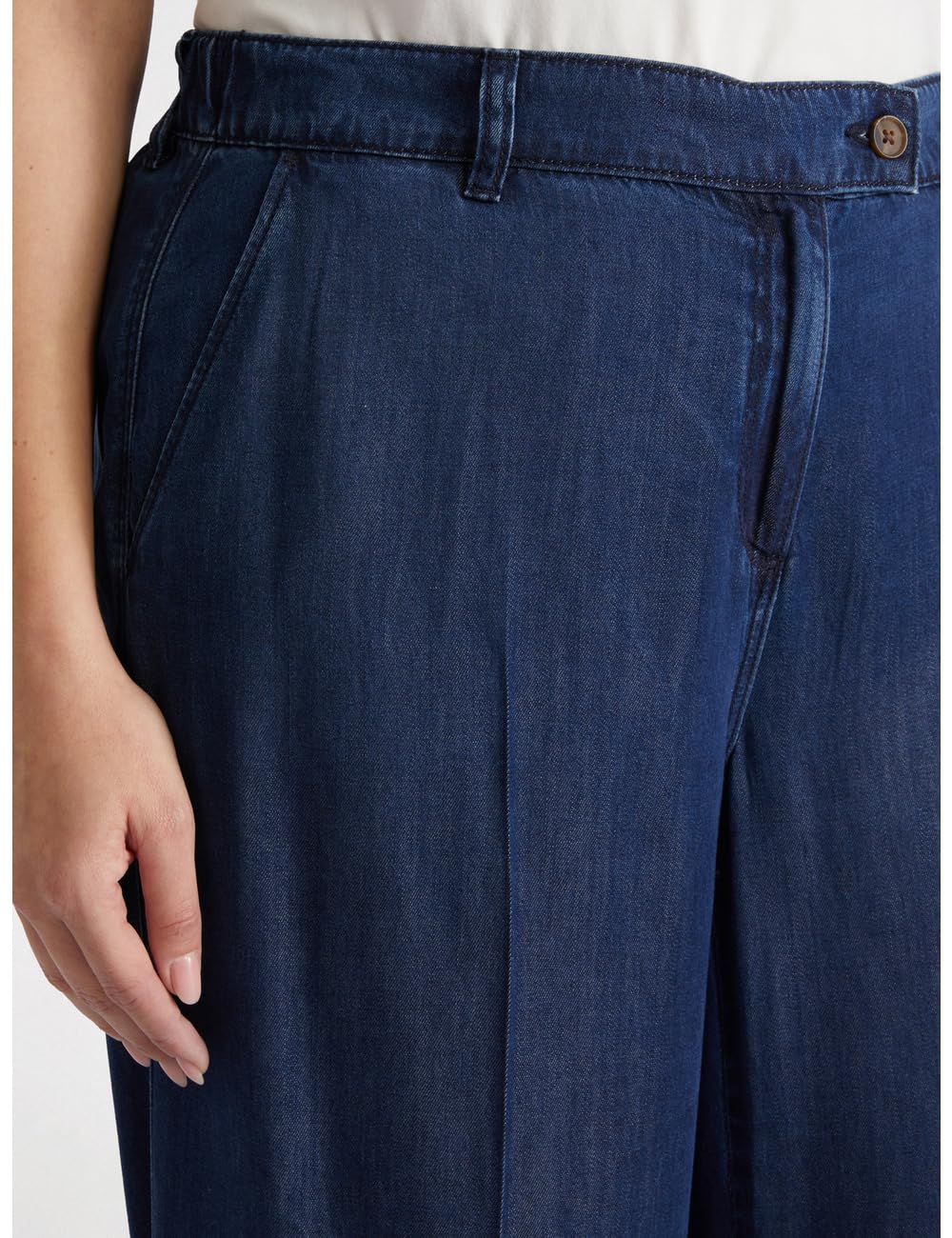 Fiorella Rubino Pantaloni Pantaloni Denim Wide Leg con Fibre in Tencel pantaloni taglia 46 Plus