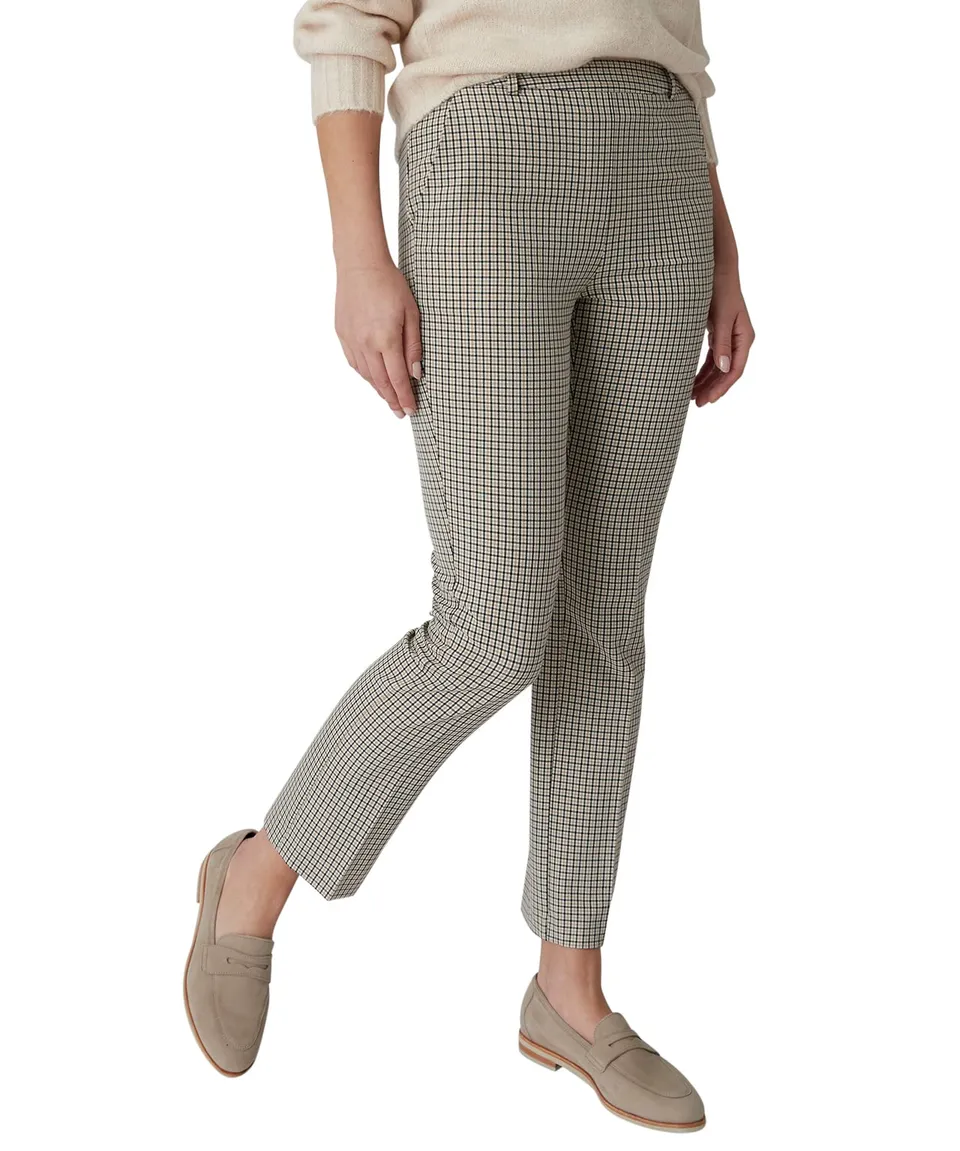 Damart Prêt-à-porter Pantaloni 7/8 Bi-Stretch da donna aderenti beige melange
