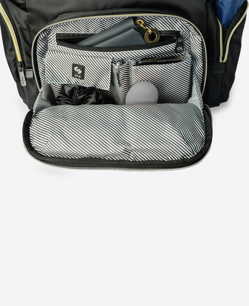 Kenneth Cole Reaction Luggage Sophie 15.6-Inch Nylon Computer Backpack zaino nero RFID