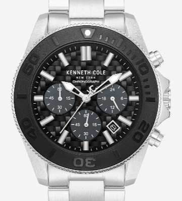 Kenneth Cole Reaction Chronograph Bracelet Watch orologio argento cronografo