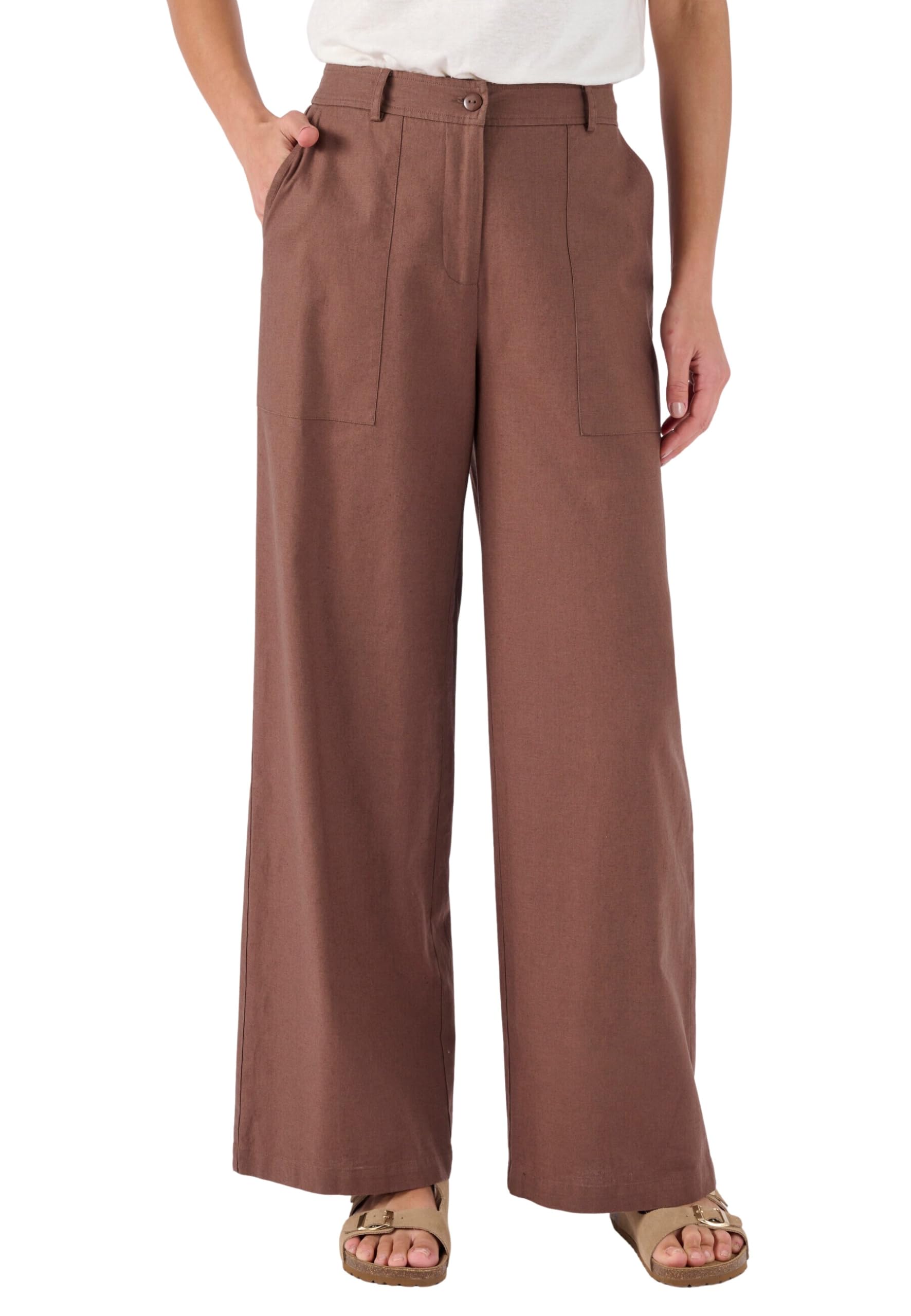 Damart Prêt-à-porter pantaloni misti lino e cotone donna 56 bianco