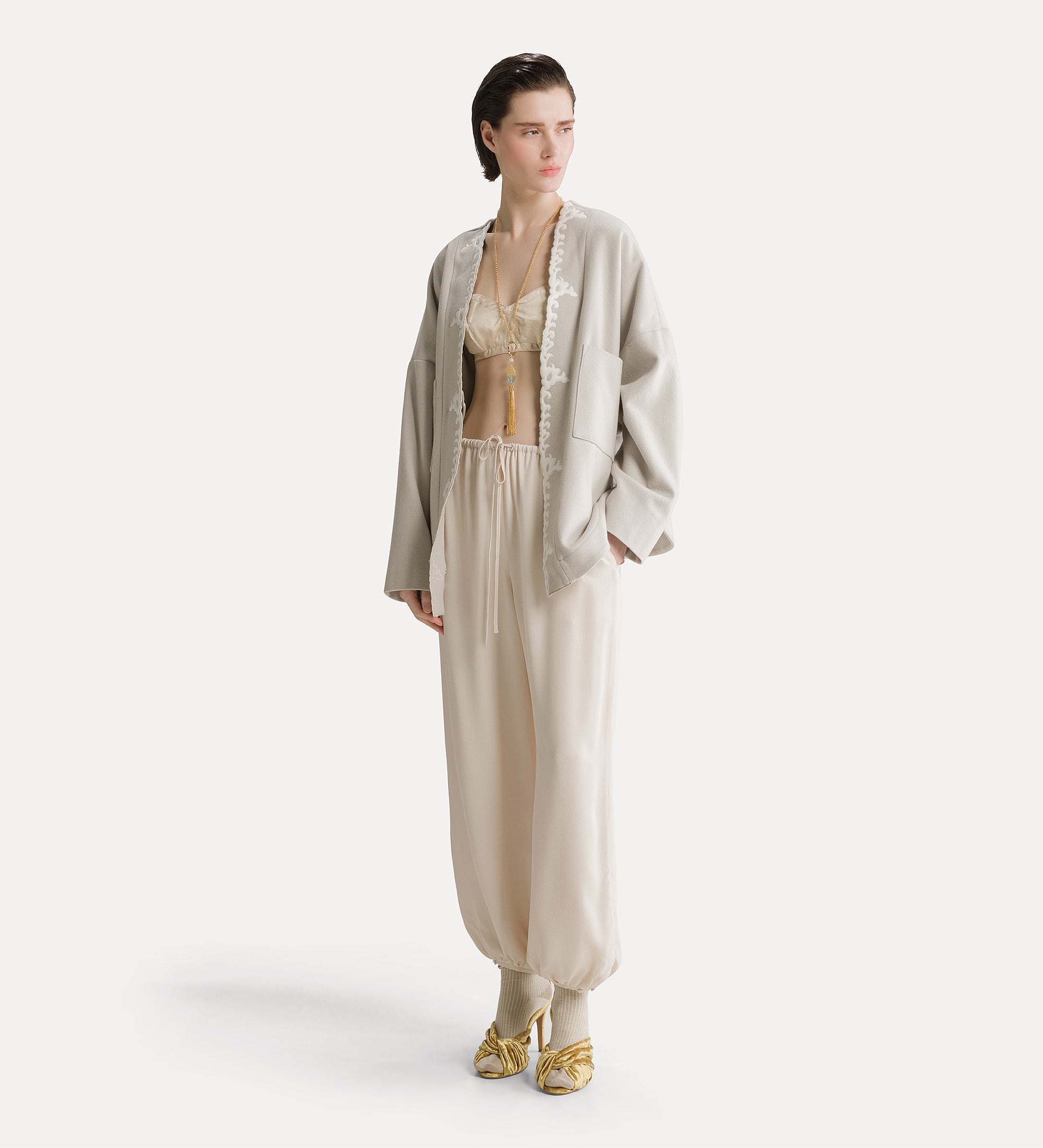 Forte capispalla e kimono embroidered kimono jacket giacca calcedonio