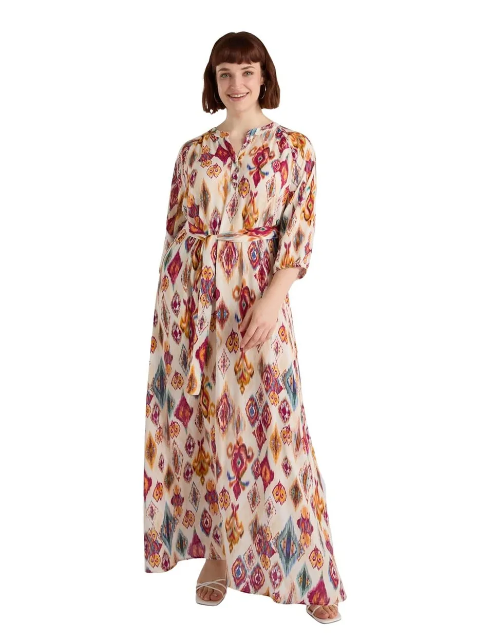 Fiorella Rubino Vestiti Vestito Lungo dalla Stampa Ikat vestito 50 Plus