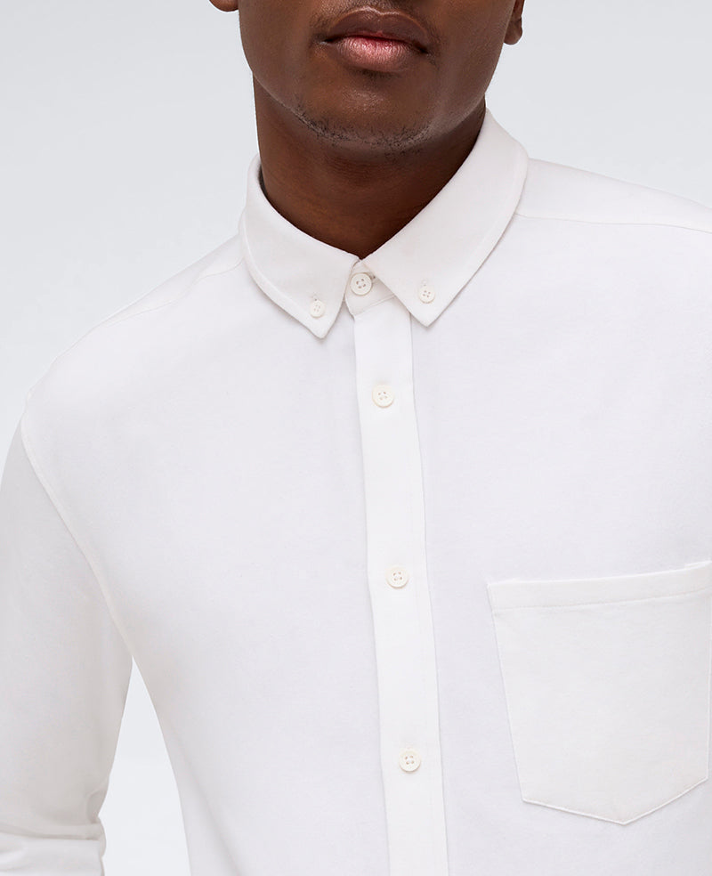 Kenneth Cole Reaction Clothing Long Sleeve Button Down Stretch Shirt camicia bianca