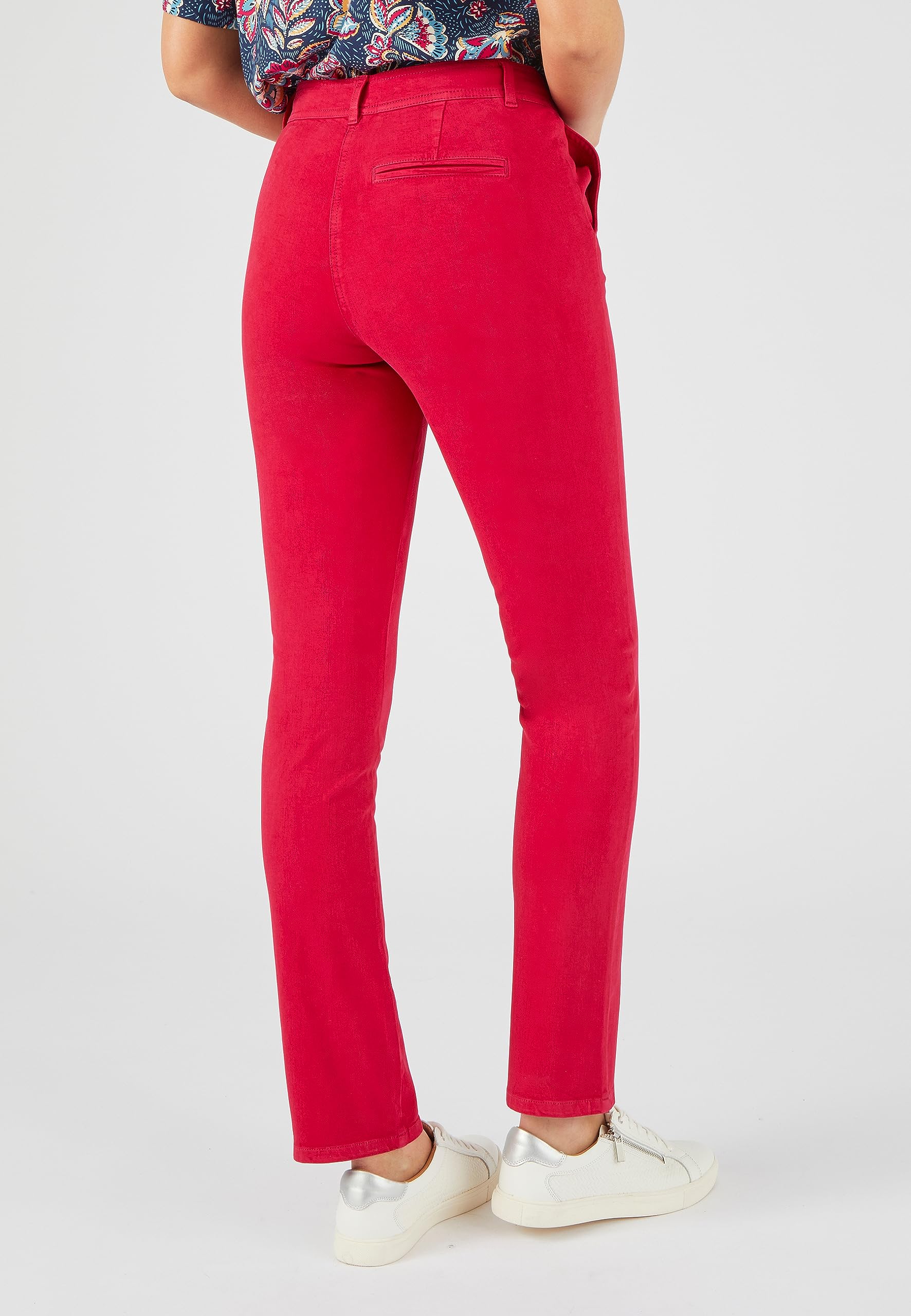 Damart Prêt-à-porter Pantaloni Bi-Stretch Effetto Pancia Piatto pantaloni rosso ciliegia taglia 40