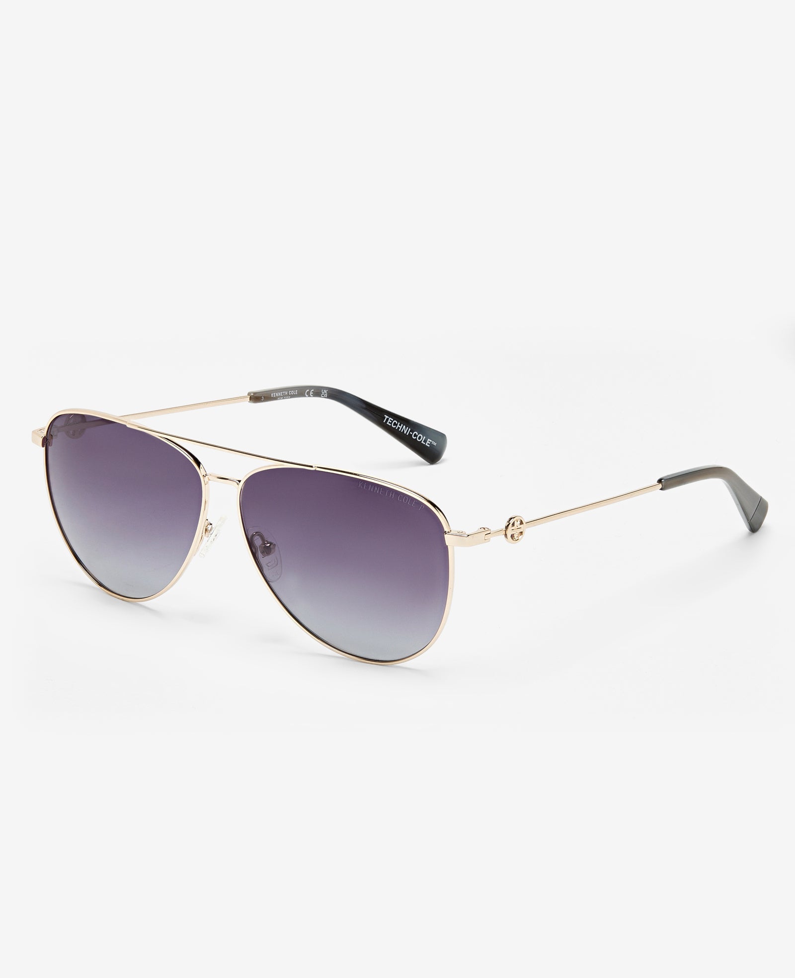 Kenneth Cole Reaction Sunglasses & Eyewear Pilot Titanium Aviator Sunglasses occhiali oro polarizzati