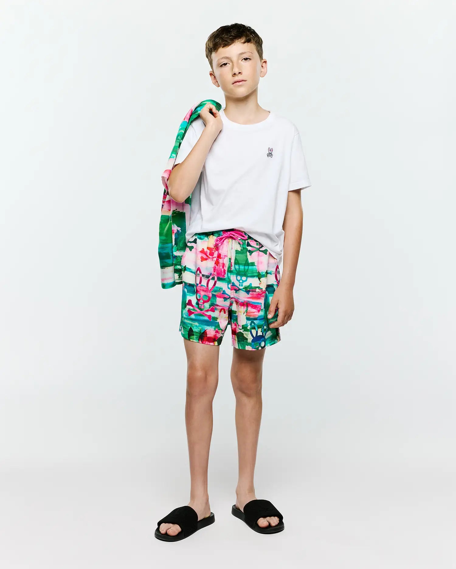 Psycho Bunny Kids Swimwear KIDS NATE SWIM TRUNK - KB1000047 costume verde bambino