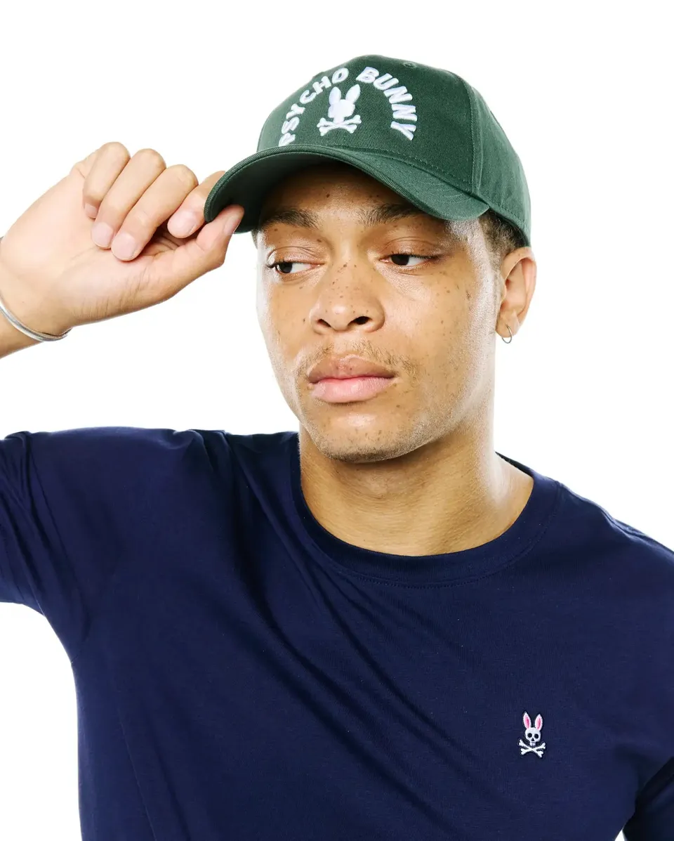 Psycho Bunny Accessories Ambrose Graphic Baseball Cap cappellino verde