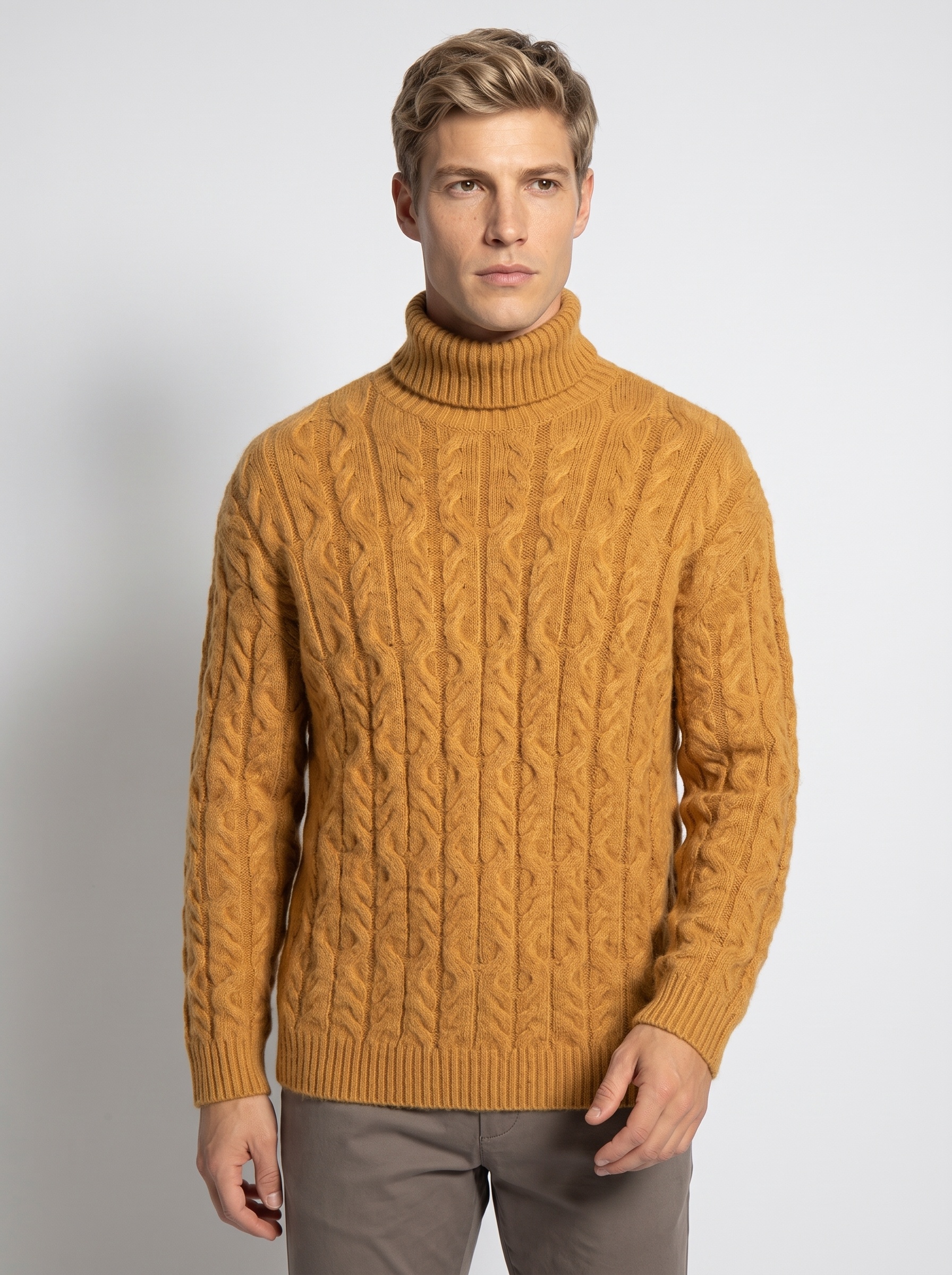Markup Uomo Maglieria Dolcevita Cardato Trecce maglione