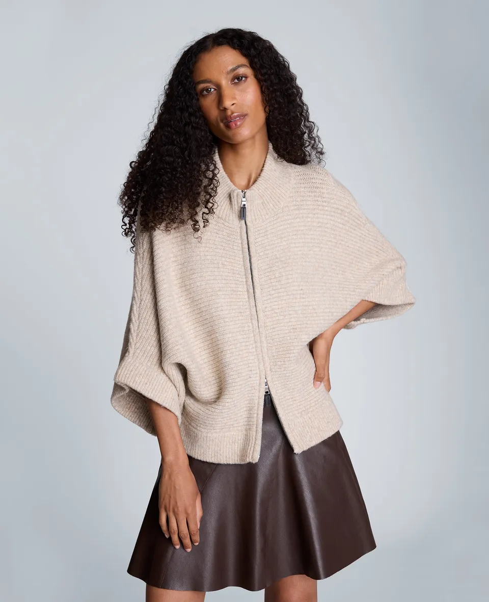 Kenneth Cole Reaction Clothing Elbow Sleeve Doleman Zip Cardigan cardigan Driftwood Heather con zip