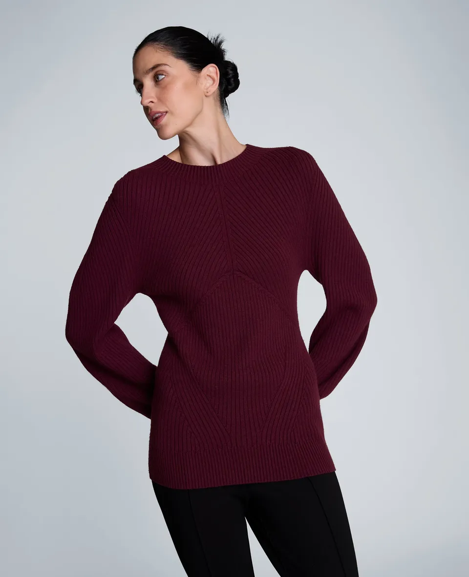 Kenneth Cole Reaction Clothing Mock Neck Seamless Traveling Ribbed maglia sugar beet