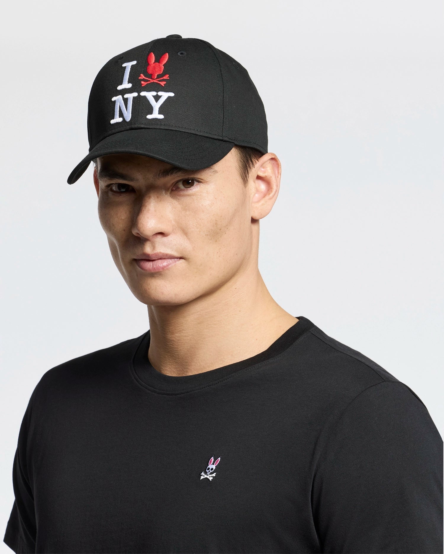Psycho Bunny Accessories New York Baseball Cap cappellino nero cotone