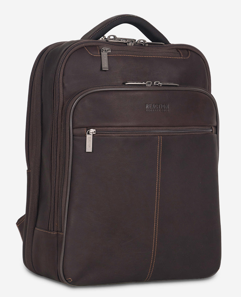 Kenneth Cole Reaction Colombian Leather zaino marrone in pelle