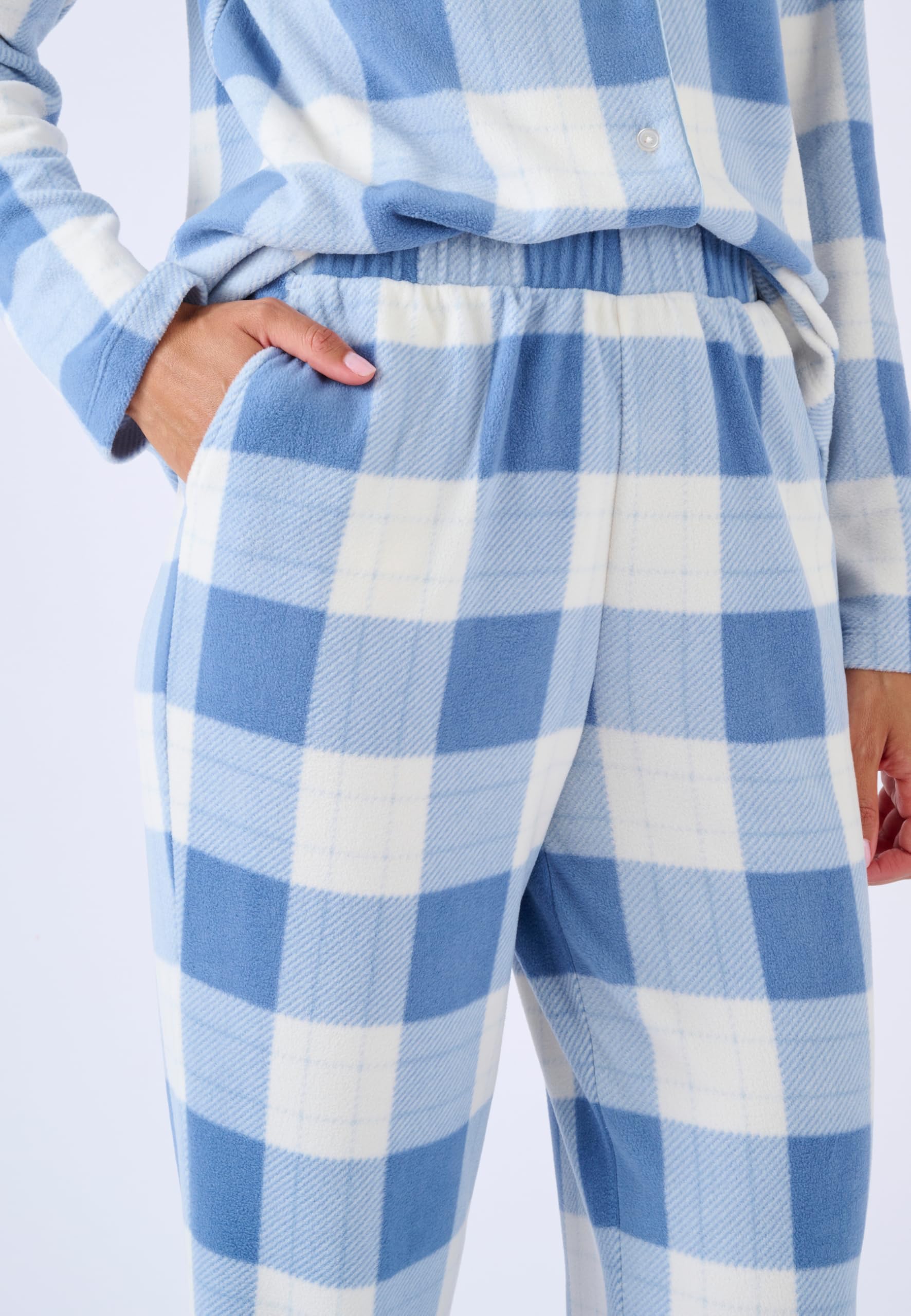 Damart Homewear Pigiama termico in pile blu stampato
