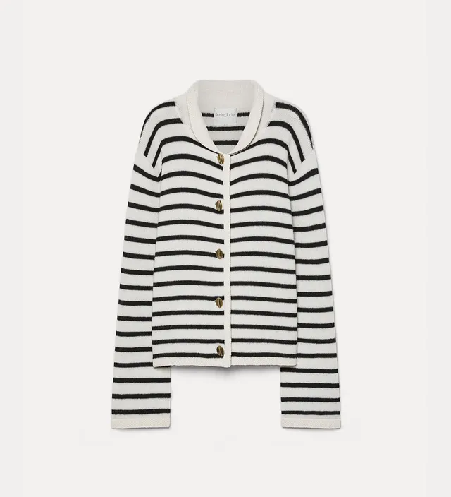 Forte maglieria wool and cashmere knitted jacket giacca pure righe