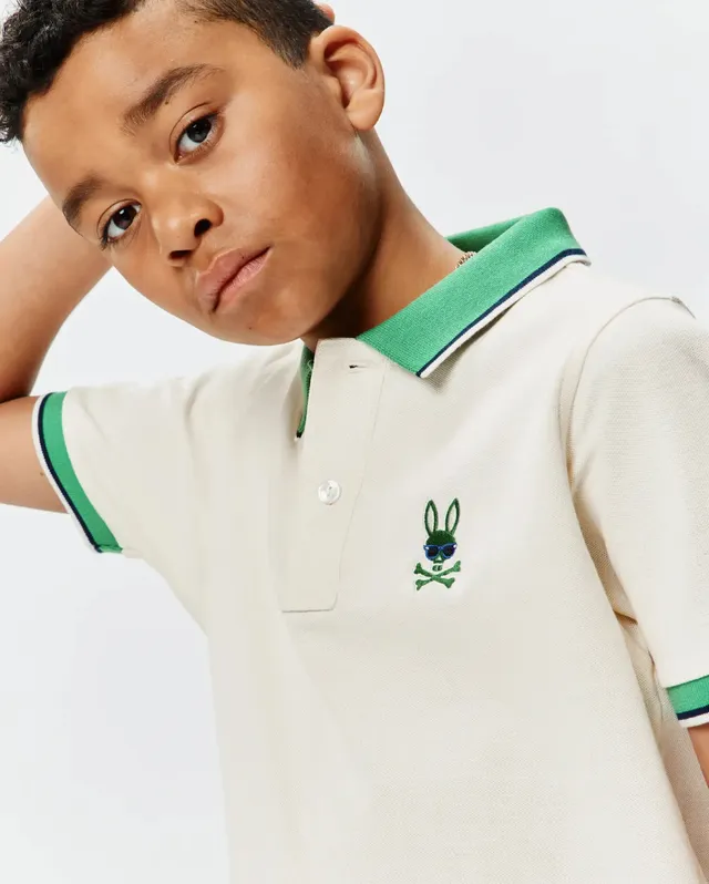Psycho Bunny Kids Polo Shirts Sunny Pique Polo polo bianca