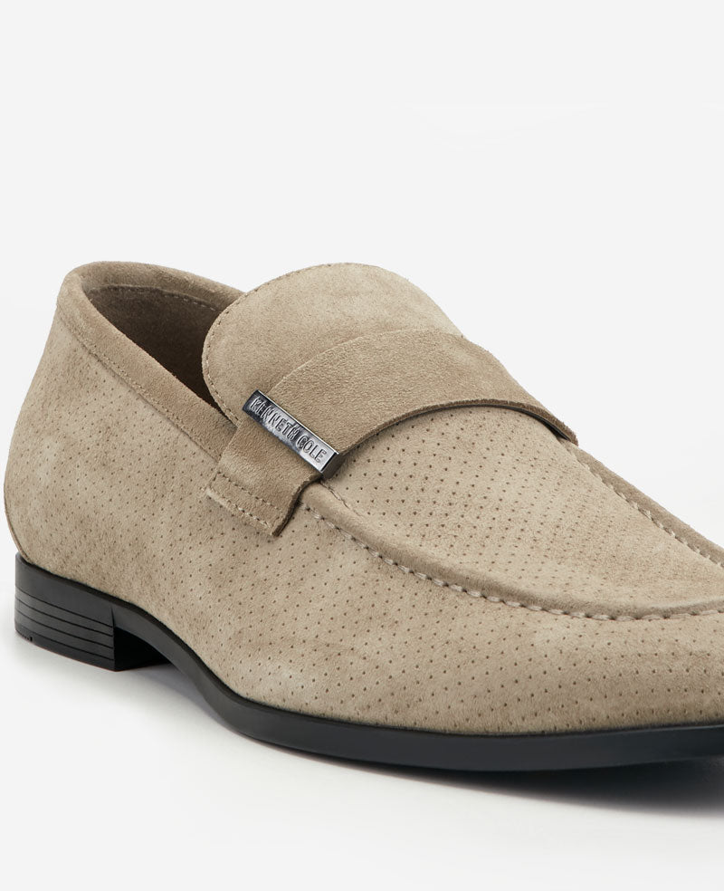 Kenneth Cole Reaction Shoes Sylvan Slip-on Loafer mocassini verde oliva scamosciati