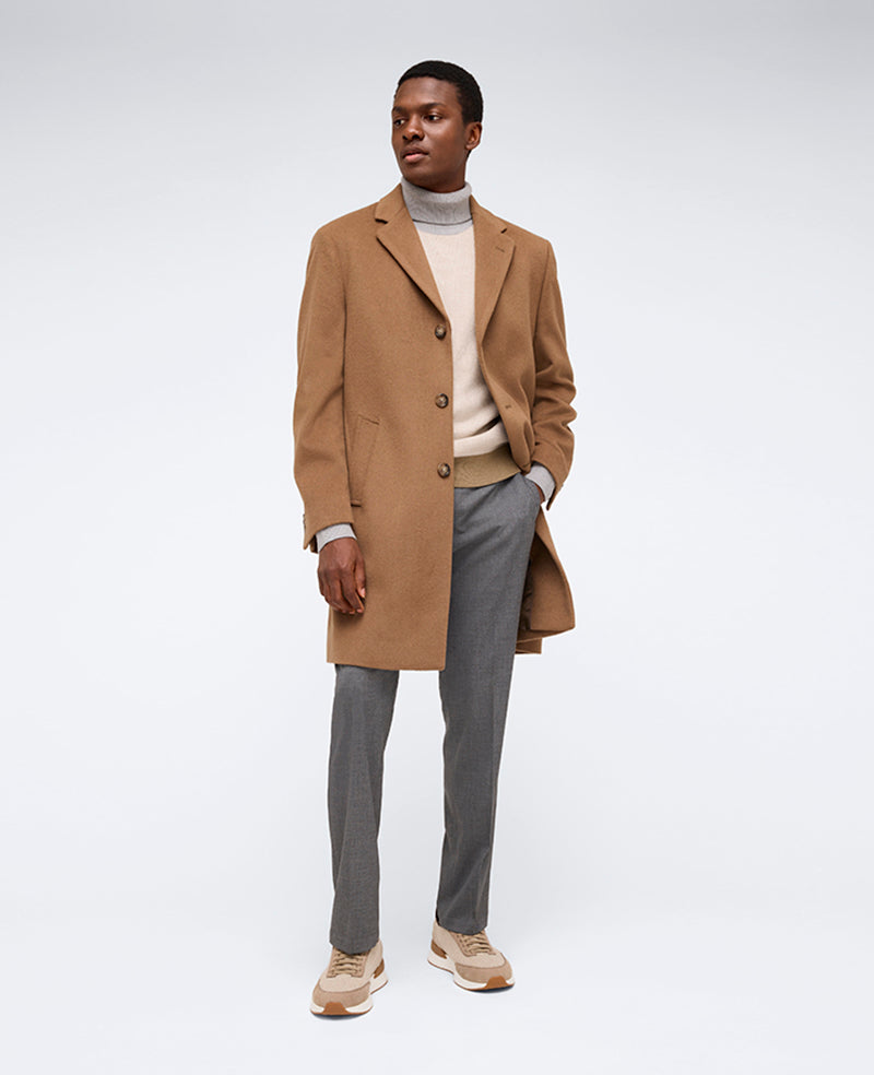 Kenneth Cole Reaction Clothing The Classic Fit Overcoat cappotto uomo cammello