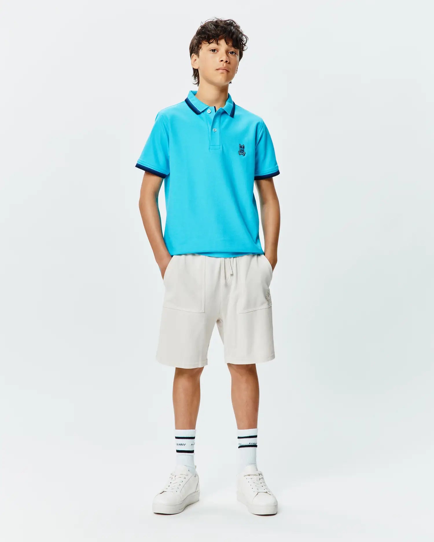 Psycho Bunny Kids Polo Shirts Kids Holden Pique Polo KT0100100 polo blu bambino