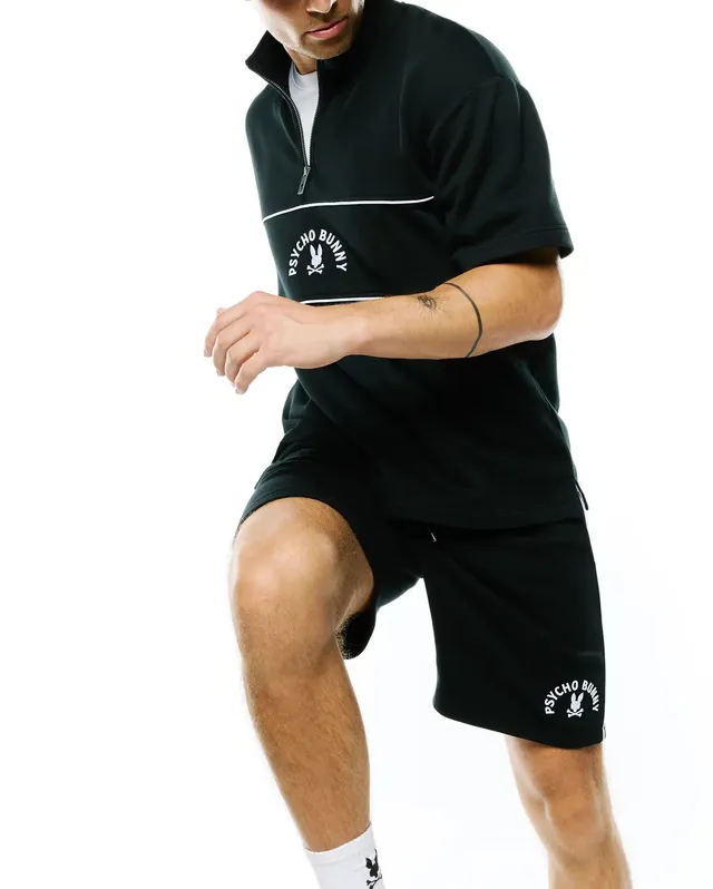 Psycho Bunny Men's Shorts Stevie Drawstring Short 7 1/2 MB0900086 shorts neri in cotone