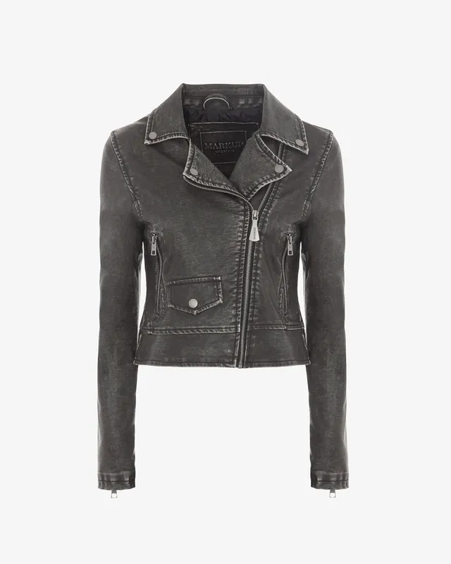 Markup Donna Giacche & Giubbotti Chiodo effetto waxed