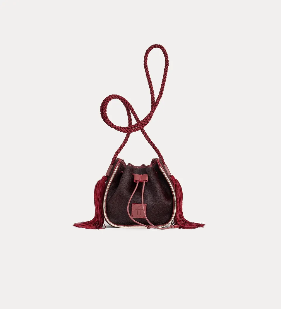 Forte borse e cinture My Pepita mini borsa secchiello ruggine