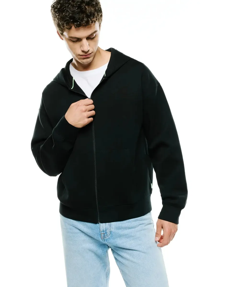 Psycho Bunny Men's Sweatshirts & Hoodies Jonathan Zip Hoodie felpa nera