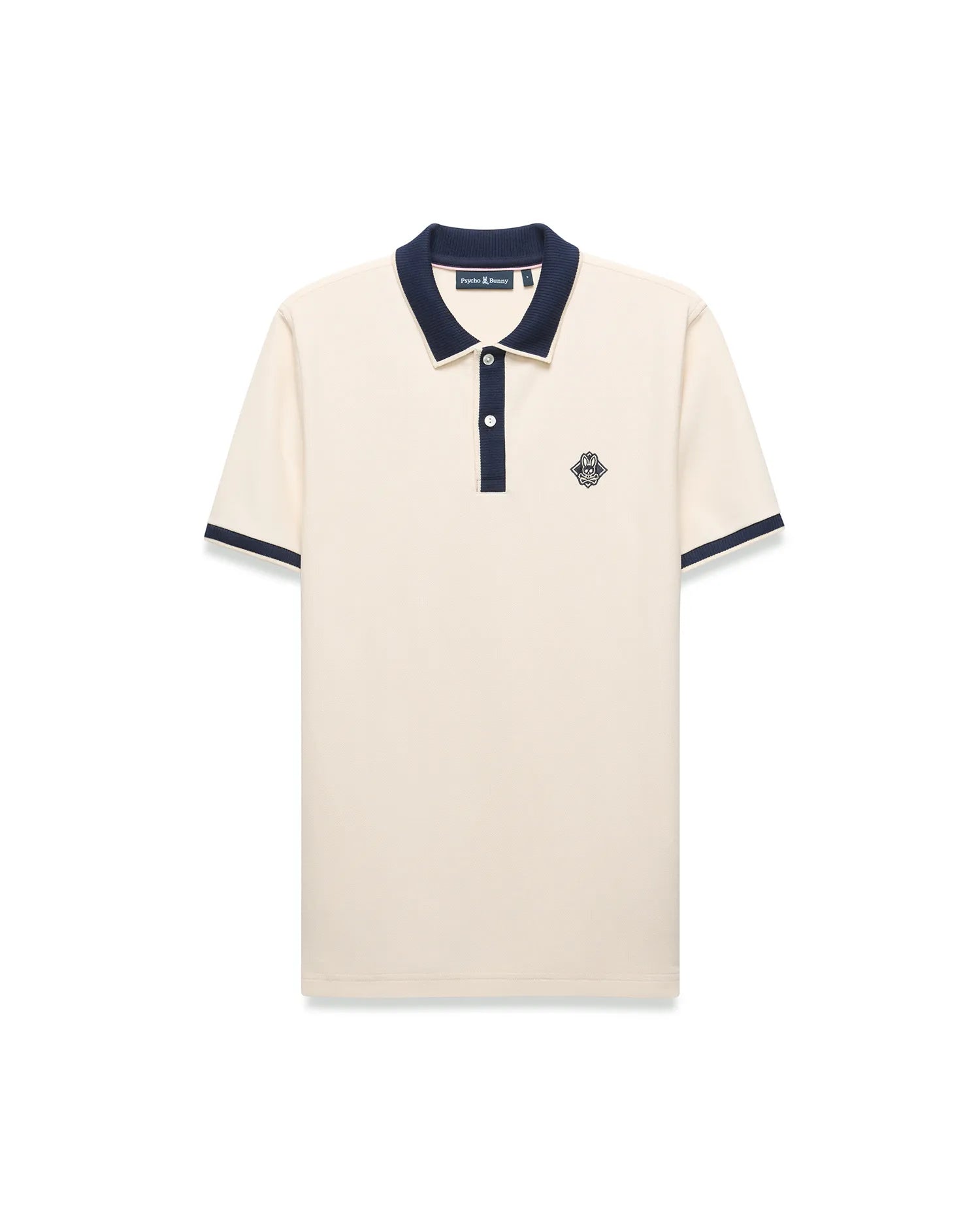 Psycho Bunny Men's Polos Robin Pima Piqué Polo uomo bianca e grigia