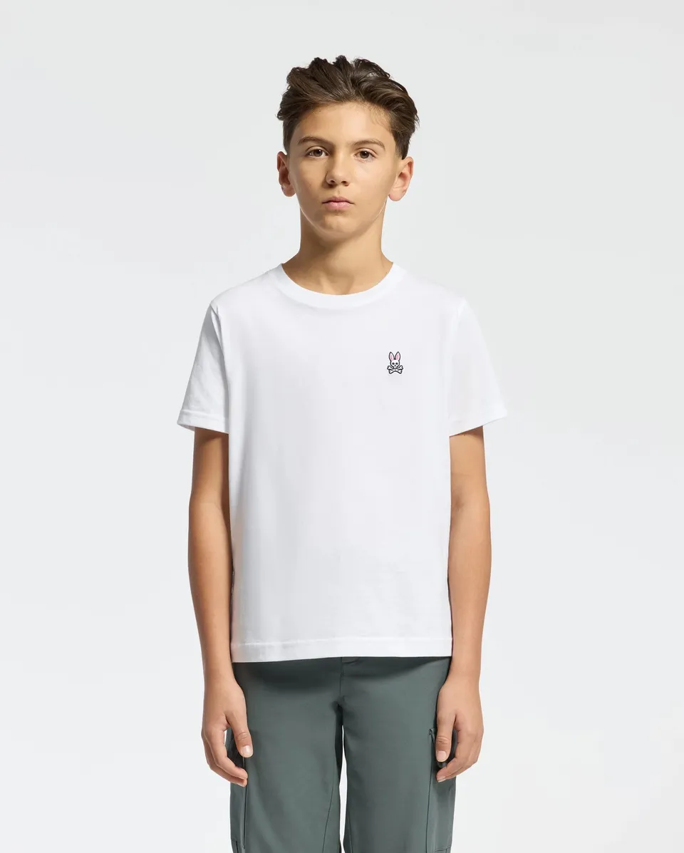 Psycho Bunny Kids Tees Classic Crew Neck Tee B0U014CRPC t-shirt bianca in cotone Pima