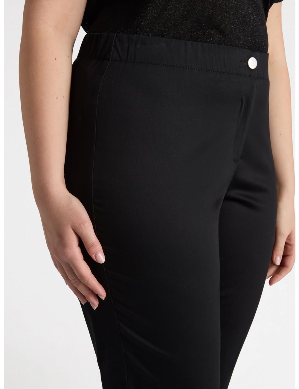 Fiorella Rubino Pantaloni Pantaloni in Cotone Curvy Size cotone con elastico dietro