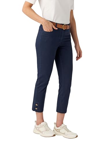 Damart Prêt-à-porter Pantaloni 7/8° fantasia con bottoni Pantaloni Beige in cotone