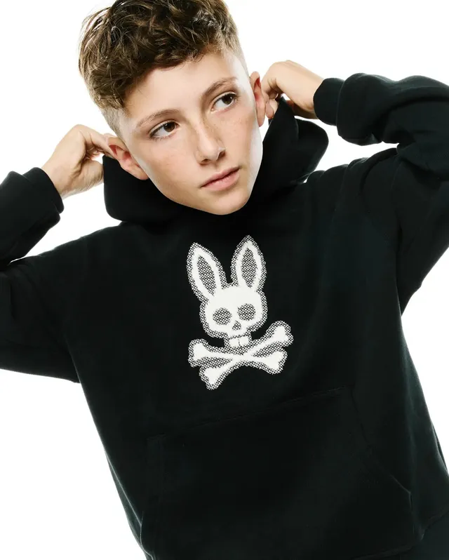 Psycho Bunny Kids Sweatshirts & Hoodies Samson Bunny Hoodie KT0500119 felpa nera