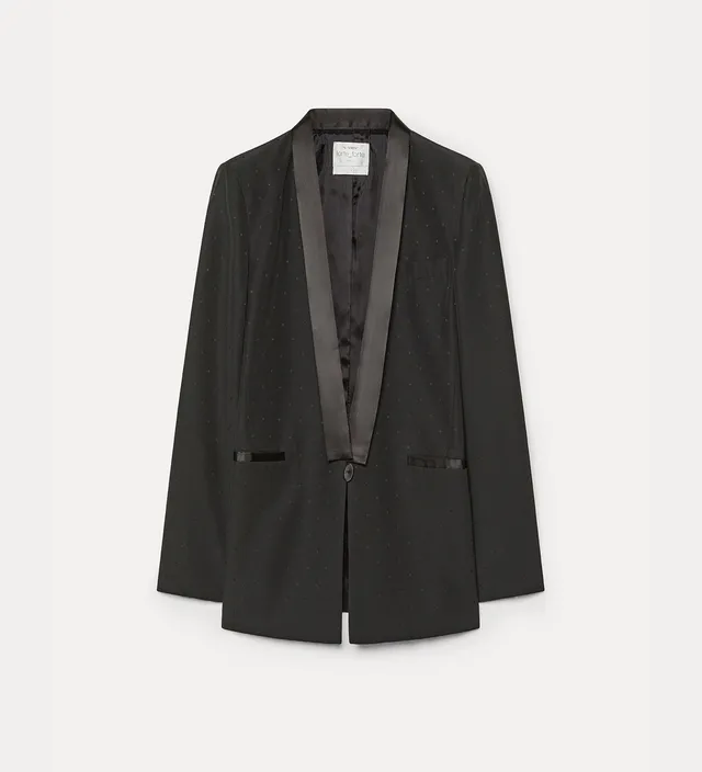Forte giacche dinner jacket jacquard a pois nero