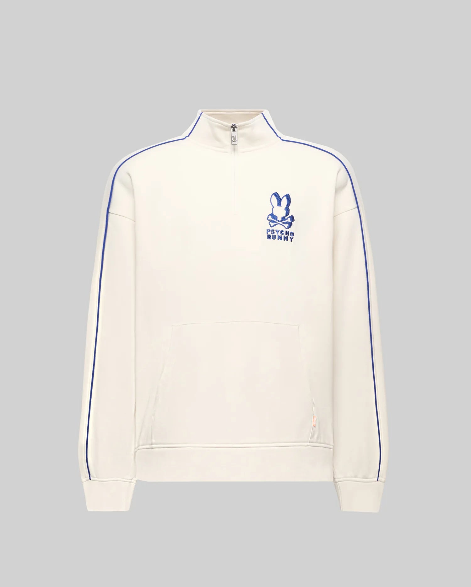 Psycho Bunny Toby 1/4 Zip felpa bianca XXS-XXXL in cotone misto