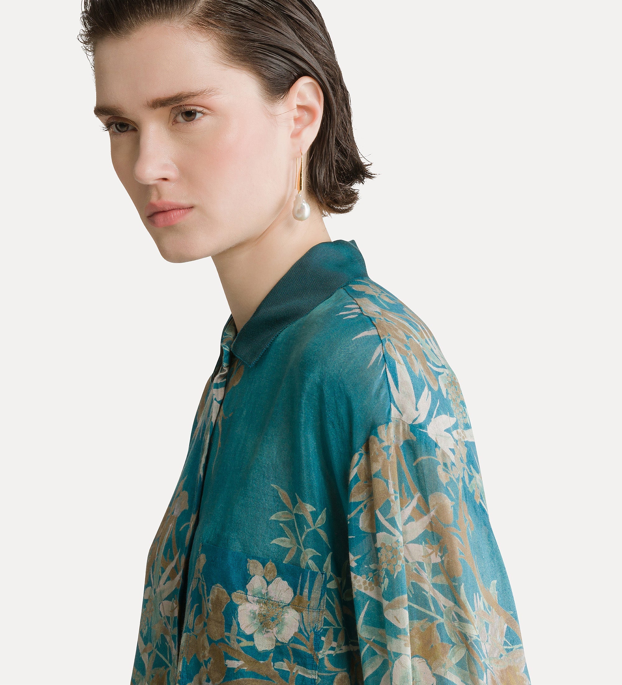Forte camicie Le Bambou Secret voile shirt camicia jade in cotone e seta