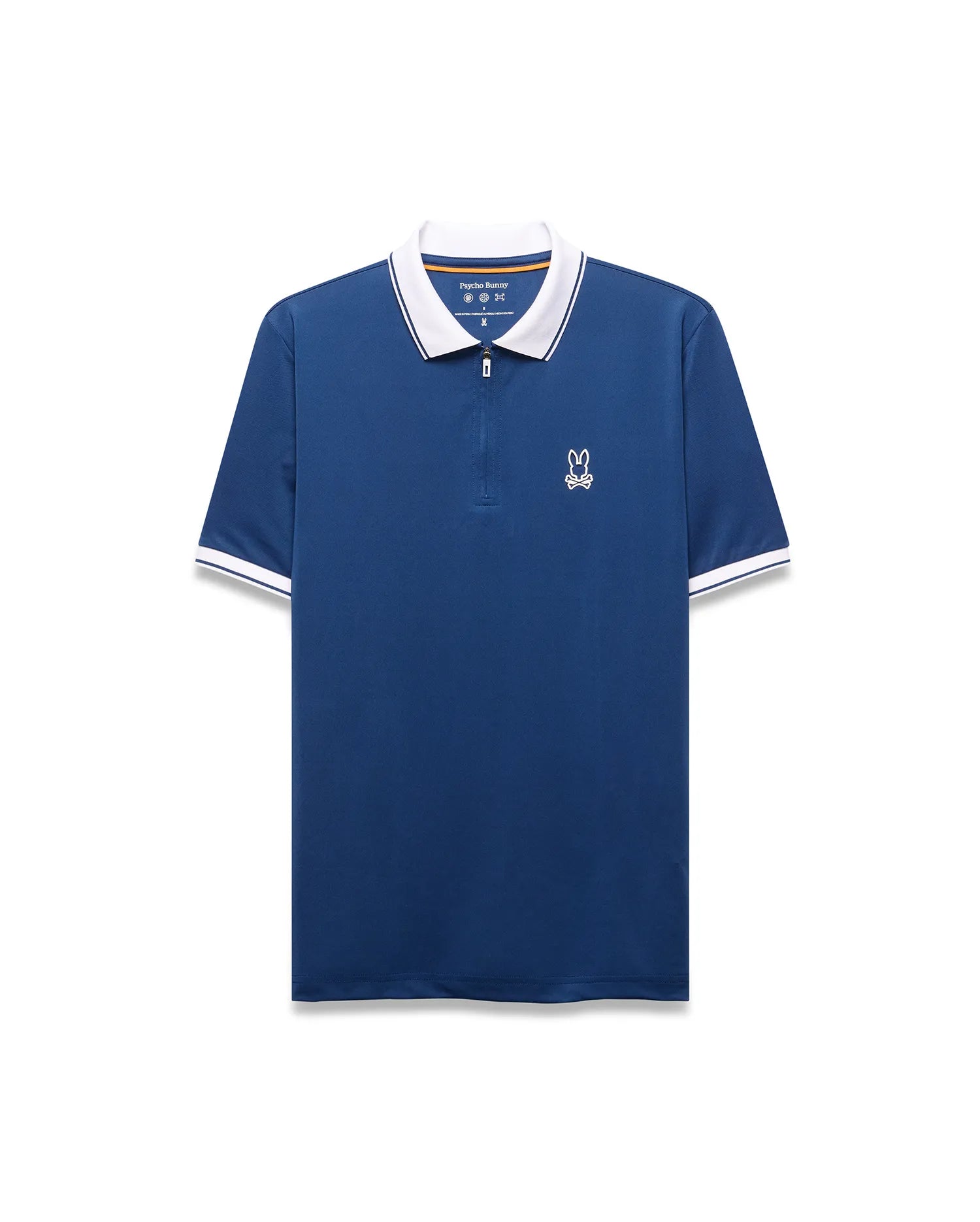 Psycho Bunny Men's Polos Odin Zip Sport Polo polo blu Navy Peony