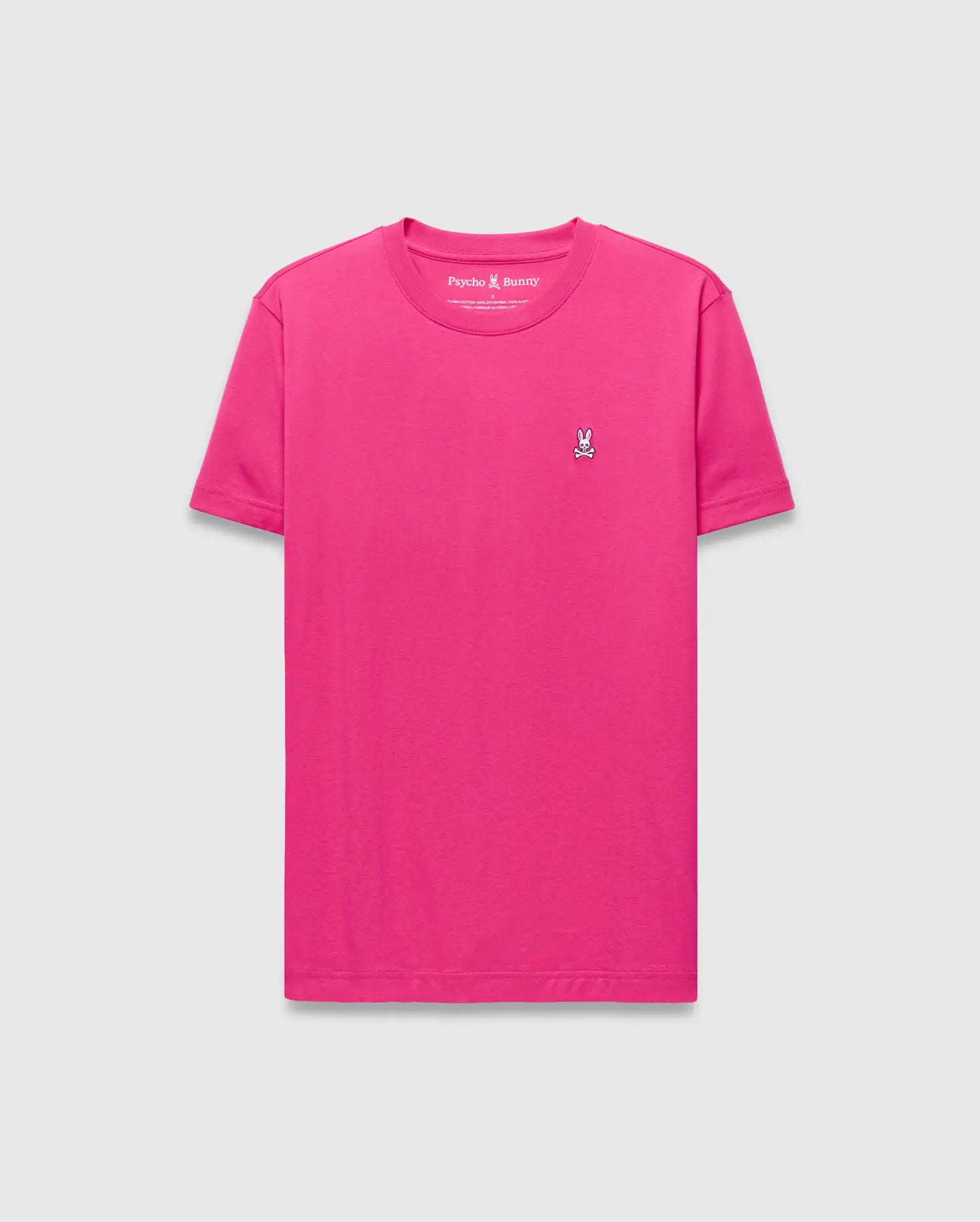 Psycho Bunny Men's Tees Classic Crew Neck Tee B6U014F200 maglietta rosa Yarrow XXS–XXXL in cotone Pima