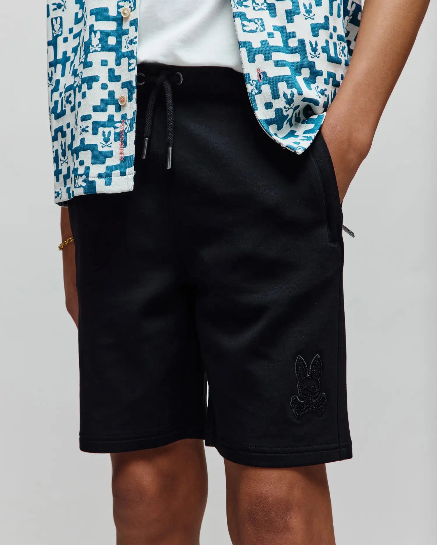 Psycho Bunny Kids Bottoms Barry Modal Short pantaloncini neri bambino