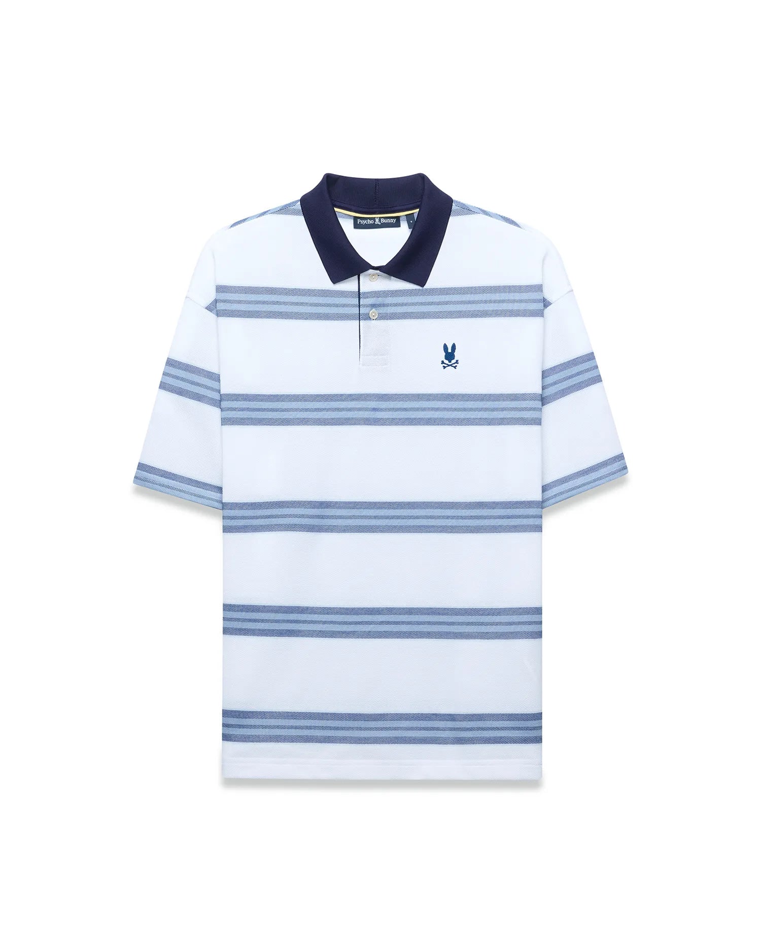 Psycho Bunny Men's Polos MEN'S DREW STRIPED PIQUE POLO MT0100238 polo bianca righe