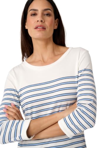 Damart Prêt-à-porter T-Shirt Marinière a righe blu in cotone e modale