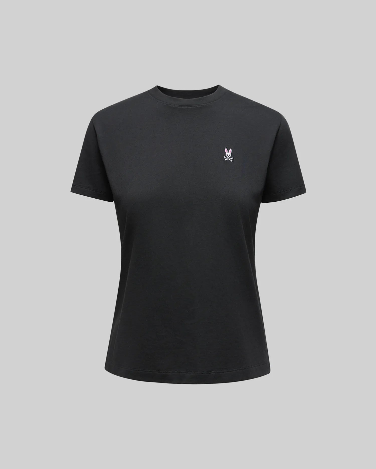 Psycho Bunny Women's Tops Classic Tee WT0200005 t-shirt nera slim fit in cotone Pima