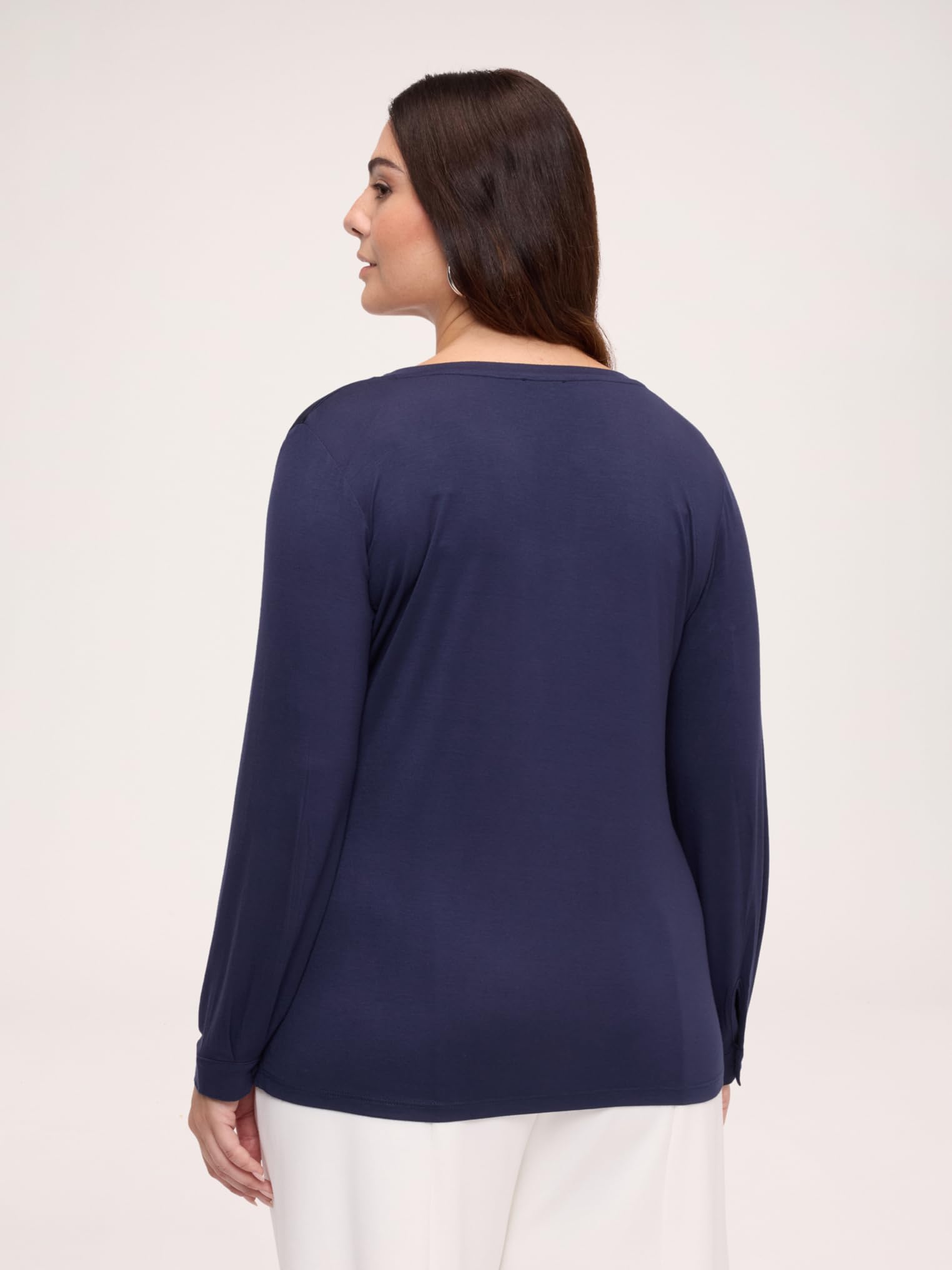 Fiorella Rubino Top e t-shirt T-shirt scollo a V bimaterica M Plus