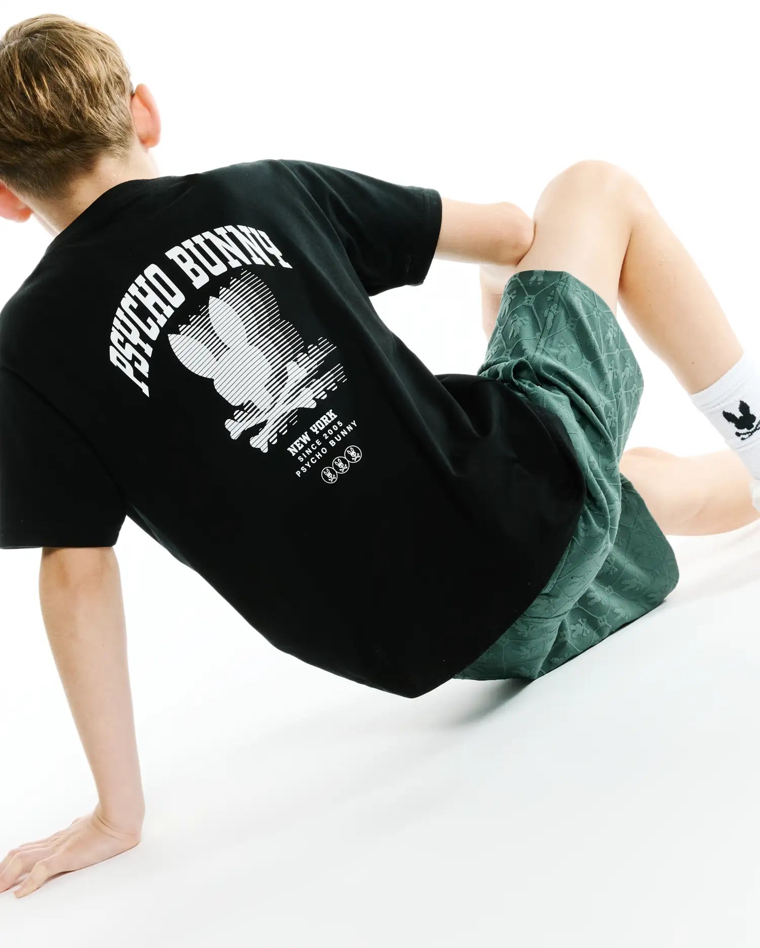Psycho Bunny Kids Tees KIDS NATHANIEL BACK GRAPHIC TEE KT0200236 t-shirt nera