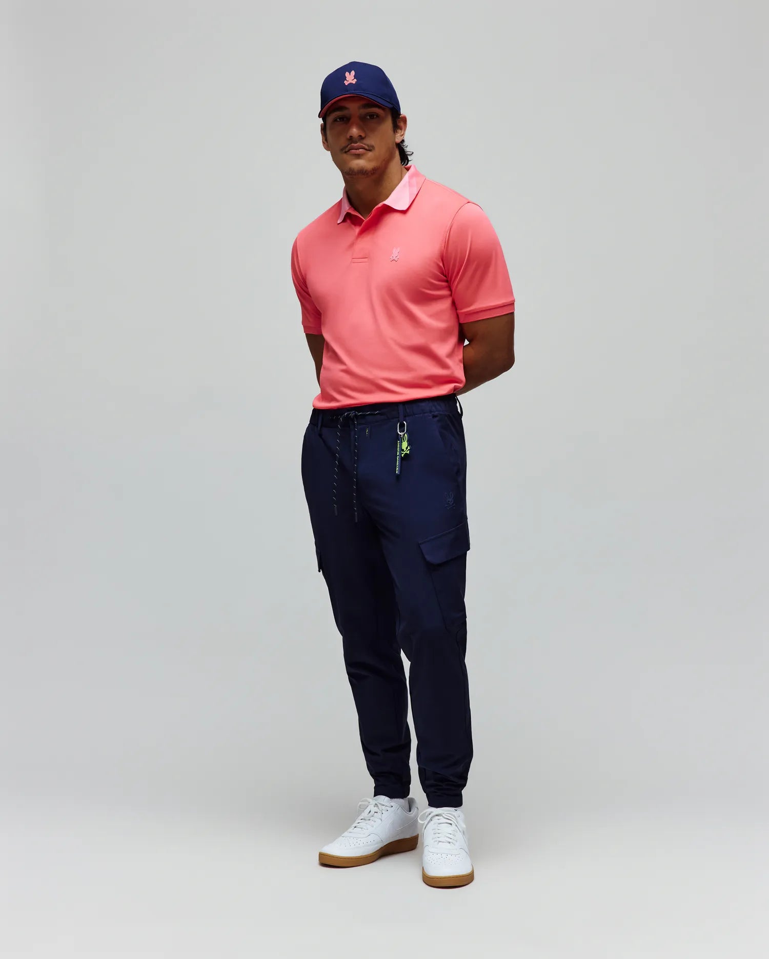 Psycho Bunny Men's Polos Onyx Sport Polo Polo Sunkissed Coral stretch